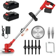 Grass Trimmer Cordless Electric Weed Eaters \u0026 Weed Trimmer with 3 Types Blades 2 Batteries Lightweight for Garden Yard Lawn Trimming/Pruning